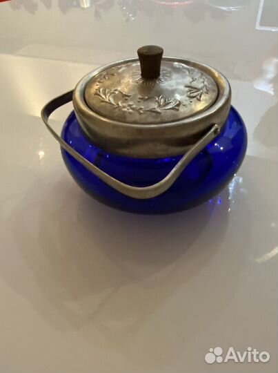 Сахарница цветное стекло СССР