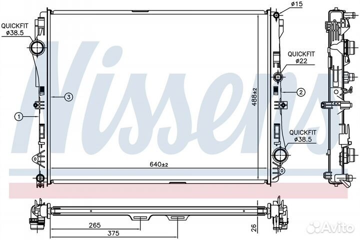 Радиатор охлаждения двс mercedes-benz S-series W22