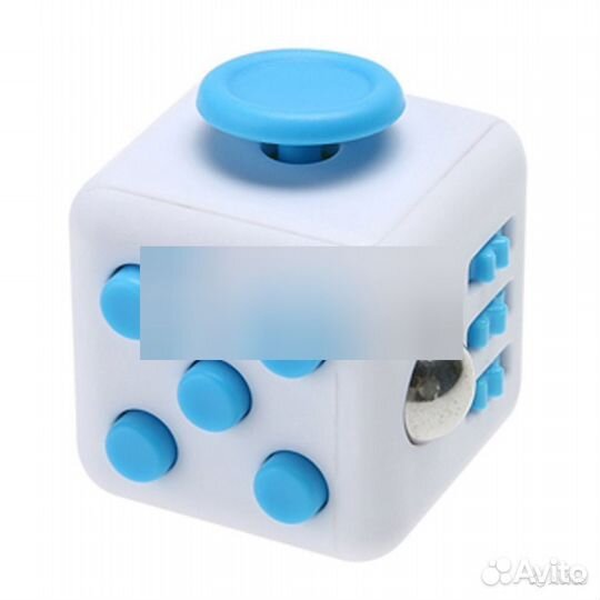 Кубик антистресс Fidget Cube, бело-голубой