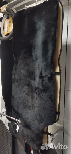 Накидки искусственный мех на силиконе черные (2шт)