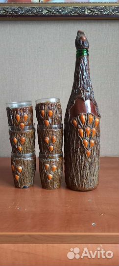 Дэкоративная бутыль под дерево СССР