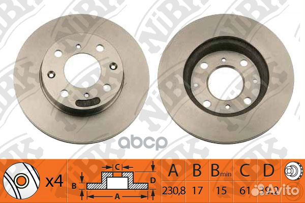 RN1350 nibk Диск тормозной Передний RN1350 NiBK