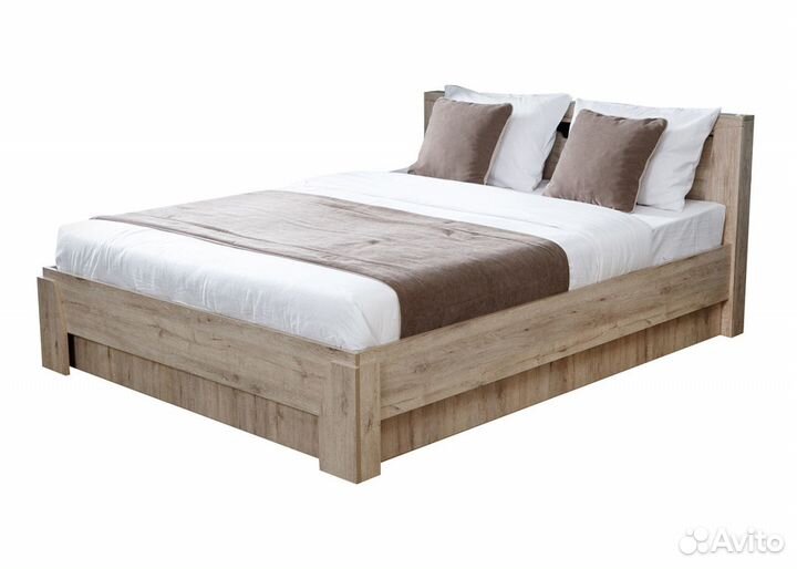 Кровать с подъемным механизмом и с основанием Соренто 140 дубстирлинг/кофе структурный матовый