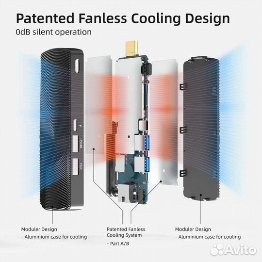 Мини-пк без вентилятора MeLe DIY 8G 256G no OS