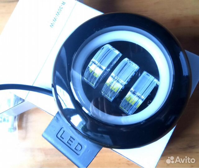 Светодиодные фары 60W с дхо, 2 шт. неослепляющие