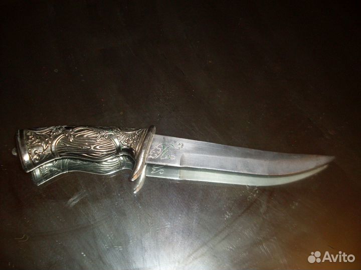 Нож с резной мельхиоровой ручкой самодельный 160,0