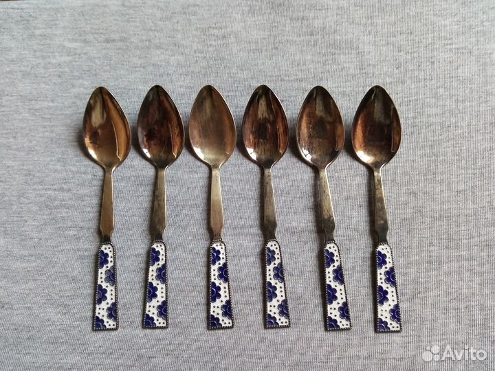 Кофейные ложки серебро 875 пробы Ленинград 1975