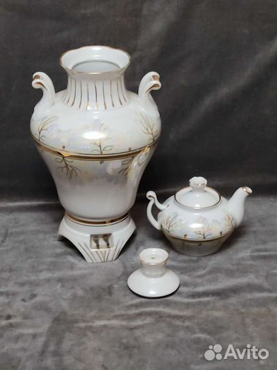 Фарфоровый электрический самовар ссср,с паспортом