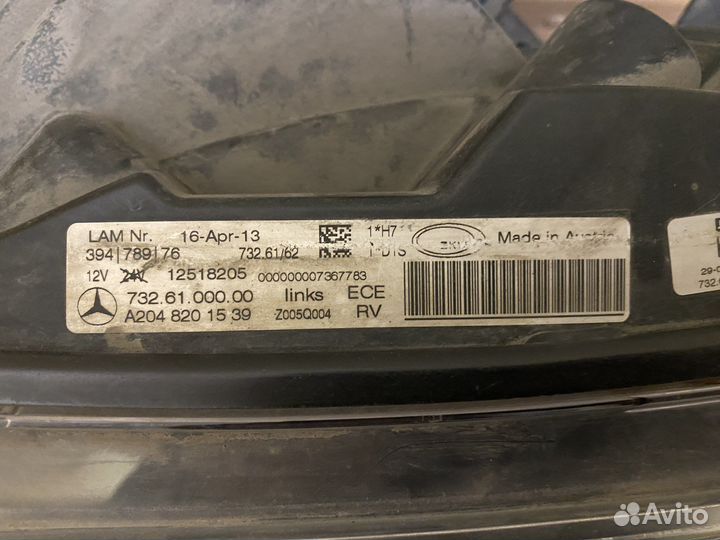 Фара передняя левая (фонарь) mercedes glk