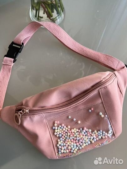 Поясная сумка детская розовая
