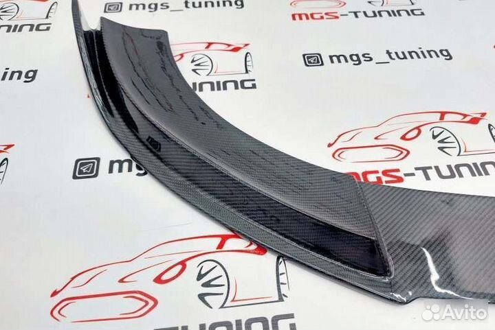 Губа переднего бампера карбон Mercedes E-class 213