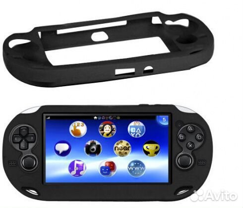 PSVita Чехол Силиконовый Чёрный Синий Hori