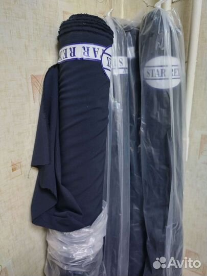 Ткань костюмная пикачу, темно-синяя