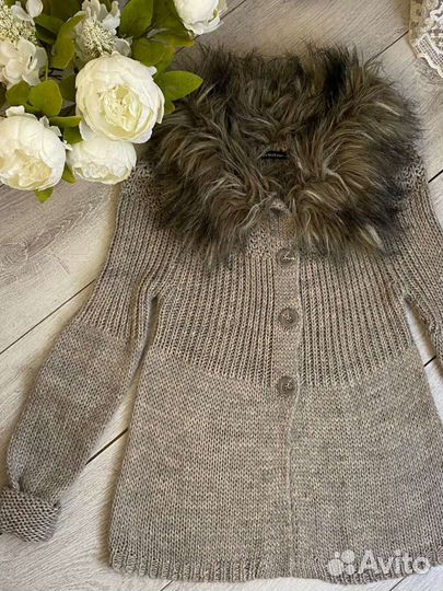 Кардиган motivi с искусственным мехом размер S-M