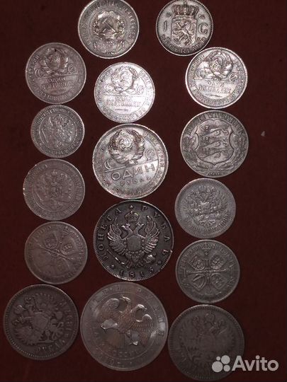 Набор серебрянных монет мира#1 :1813-2010, 16 шт