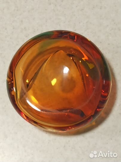 Пепельница СССР, цветное богемское стекло