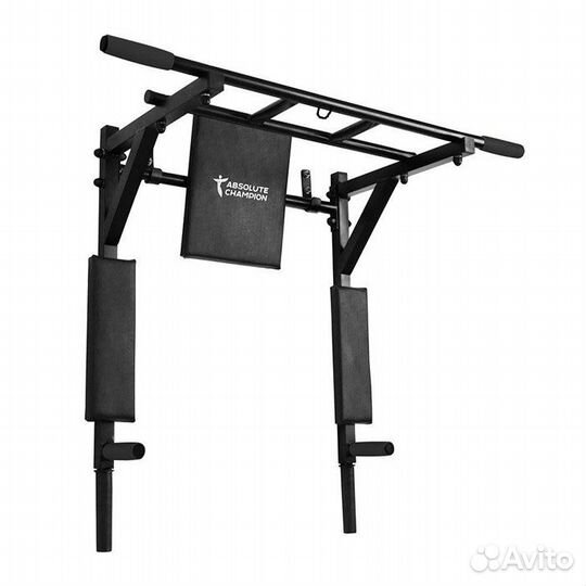 Турник-брусья 3в1 Атлет чёрный с прямым грифом