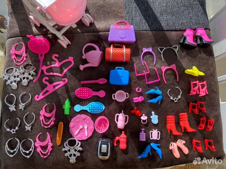 Аксессуары для барби куклы туфли украшения коляска