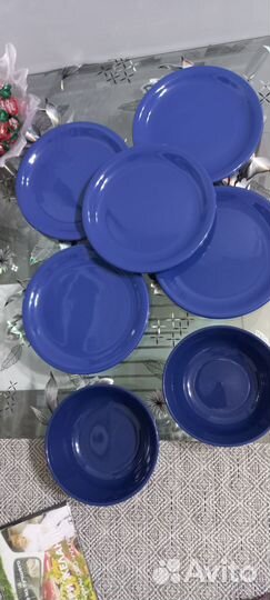 Тарелки синие