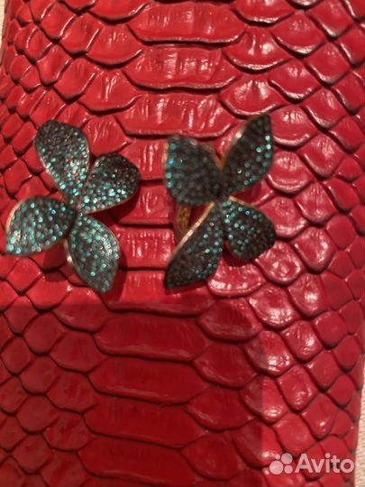 Серьги желтое серебро