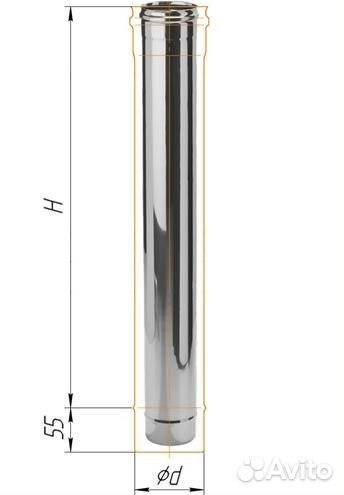 Дымоход Феррум нержавеющий (430/0,8 мм) ф160 L0