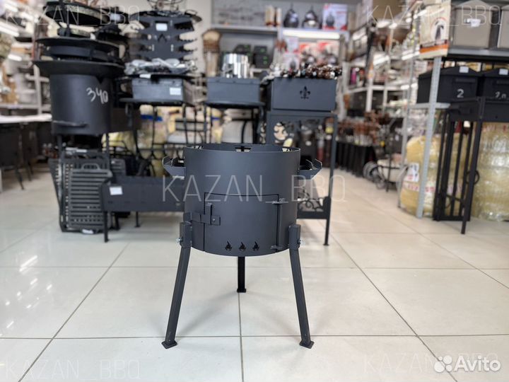 Печь 3 мм с дверкой для казана 10 - 12 л