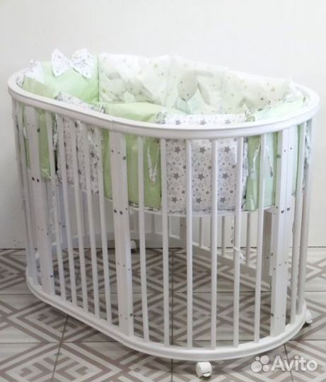 Детская овальная кроватка 9 в 1