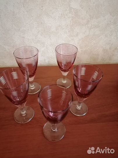 Рюмки СССР марганцевое стекло