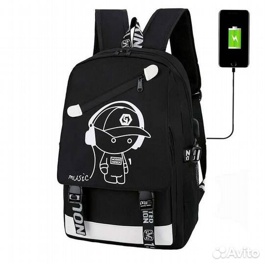 Рюкзак школьный (принт светится в темноте)