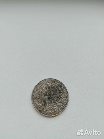 Монета 10 злотых 1932 г польская серебро