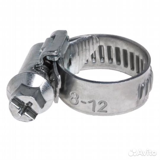 Хомут 8-12/9 мм, червячный, оцинкованный (w1), 1 ш