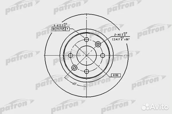 Patron PBD2586 Диск тормозной