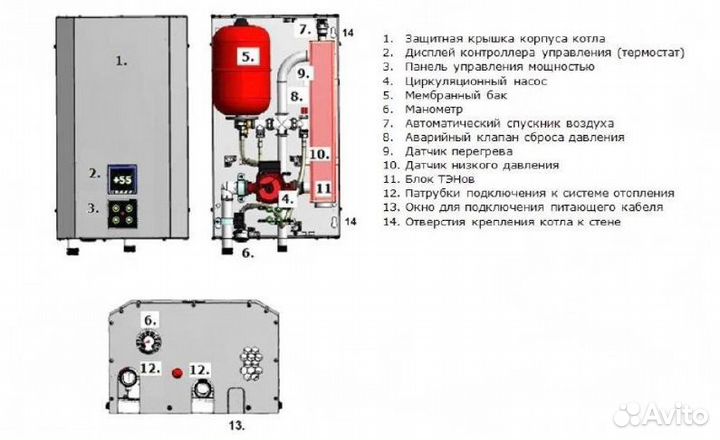 Электрический котел 6-9-12 кВт с Wi-Fi и Янд.Алиса