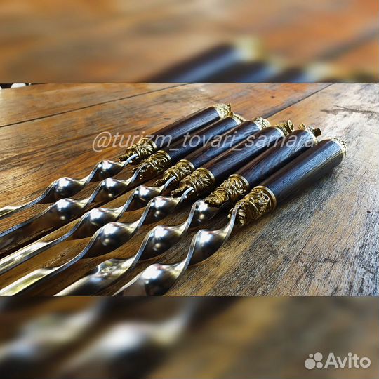 Шампура подарочные Звери венге