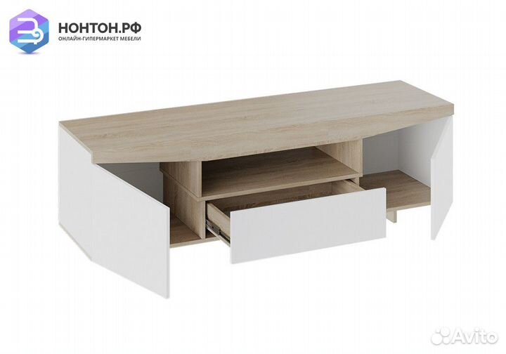 Тумба под тв тип 1 белый ясень / дуб сонома