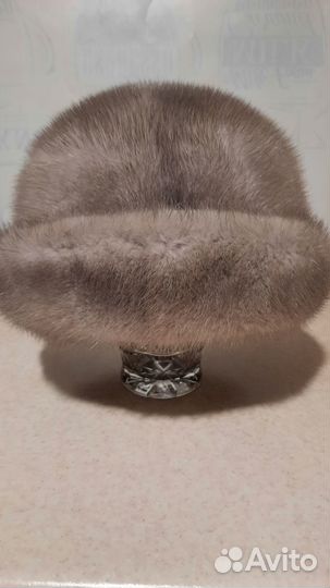 Шапка норковая 58 размер женская цвет Сапфир