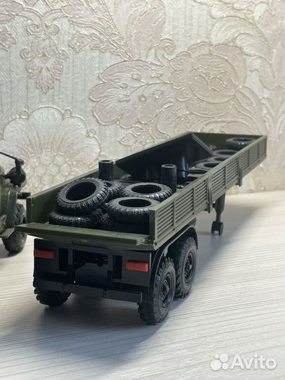 Модель грузовика Урал 4320 + прицеп одаз 9370