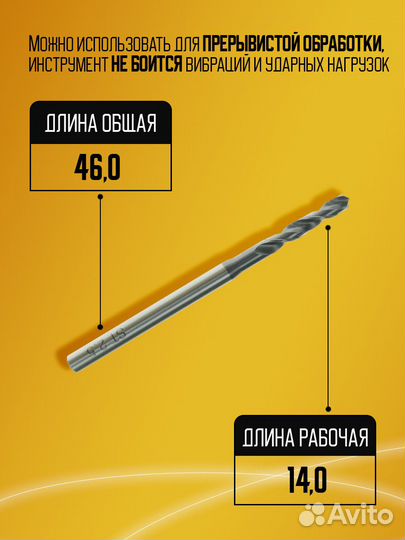 Сверло быстрорежущее HSS PM 7572P ST D2.5