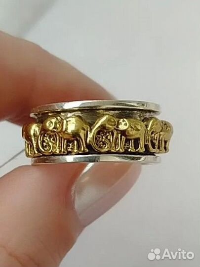 Серебряное кольцо спиннер