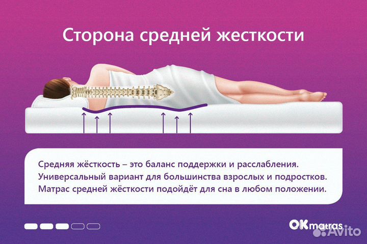 Матрас двухсторонний 80х190 см