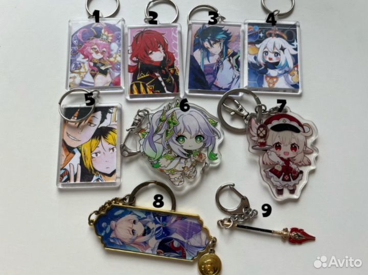 Брелоки геншин импакт и другие