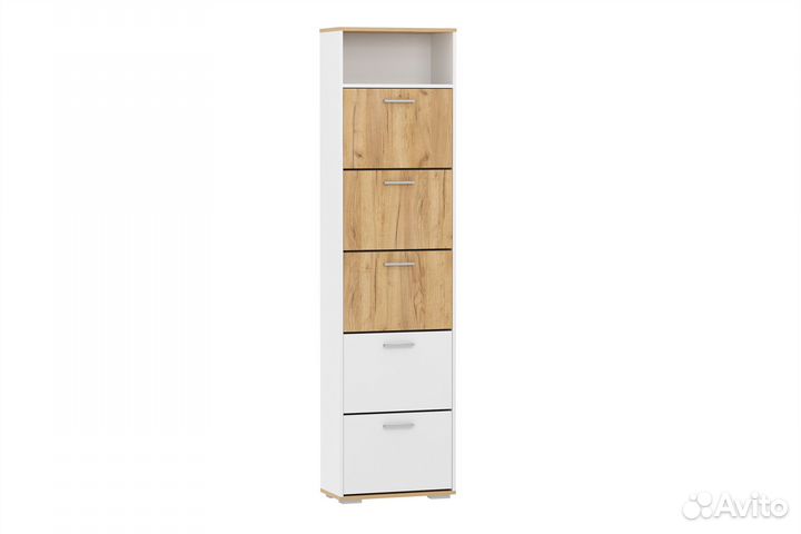 Тумба для обуви Санти (Белый/Крафт золотой)