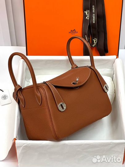 Сумка для женщин Hermes Lindy 26 коричневая кожа