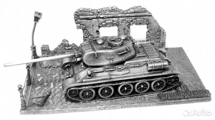 Диорама танка Т-34-85 из металла 1:72