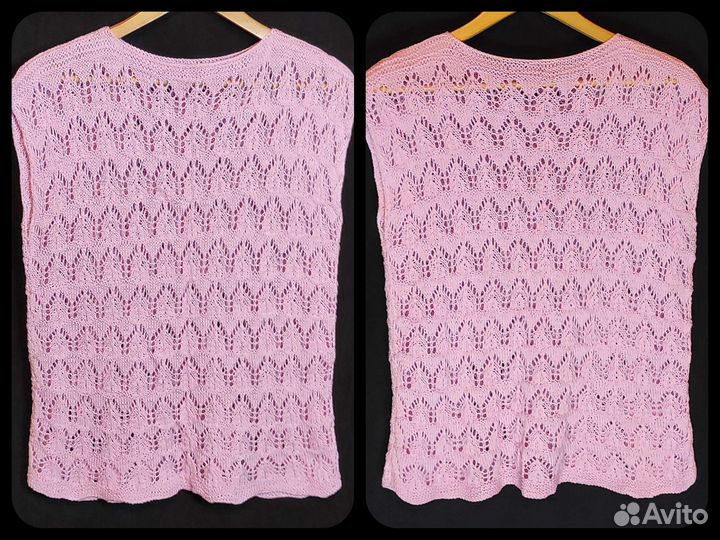 Ажурный вязаный топ, ручная работа