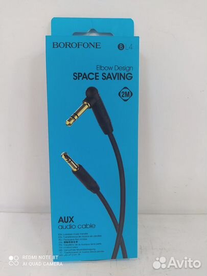 Аудио кабель AUX Borofone BL4 угловой штекер 2м