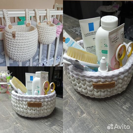 Корзинки кармашки на кроватку набор