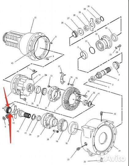 Шестерня дифференциала заднего моста Cat 424 428