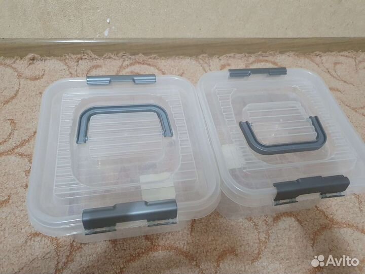 Бокс квадратный с крышкой и клипсами