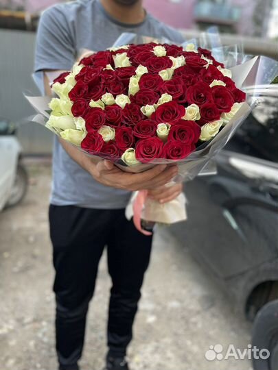 Красные розы 40 см / 60 см